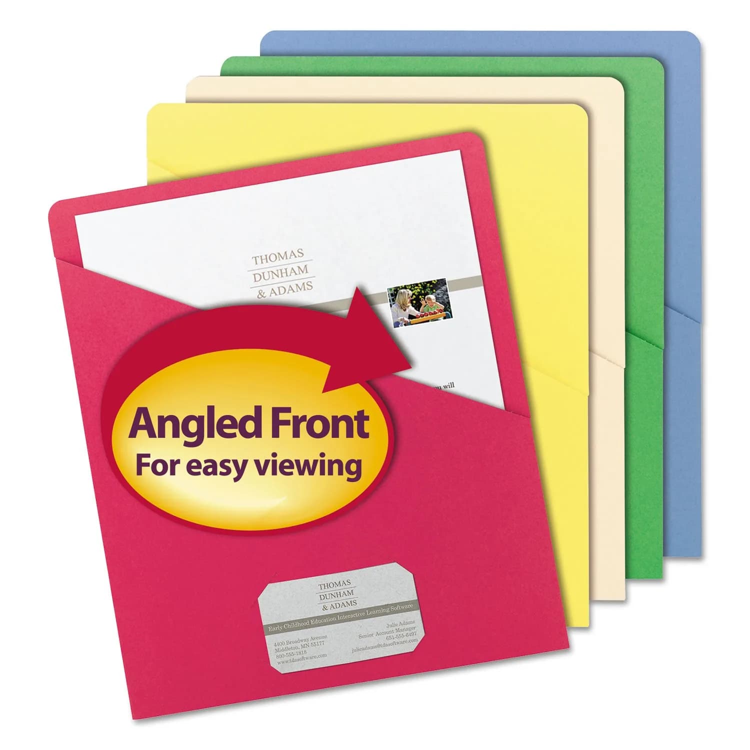 SMEAD File Jacket Letter Size Assorted Colors 25 Pack | Secure & Organized Document Storage
