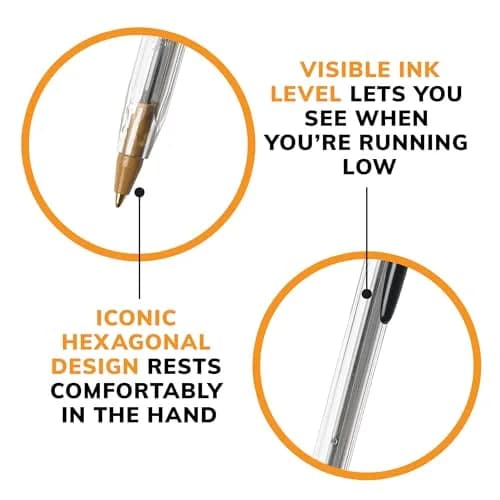 BIC Cristal Xtra Smooth Black Ballpoint Pens, Medium Point, 12-Count Pack | Smooth Ink Flow thumbnail 8
