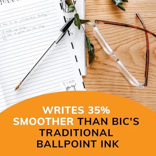 BIC Cristal Xtra Smooth Black Ballpoint Pens, Medium Point, 12-Count Pack | Smooth Ink Flow thumbnail 2