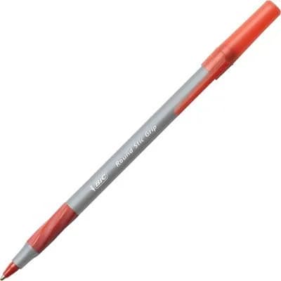 BIC Round Stic Grip Xtra Comfort Red Ballpoint Pens, Medium Point (1.2mm), 12-Count Pack | Smooth Ink Flow thumbnail 2