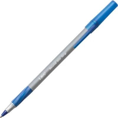 BIC Round Stic Grip Xtra Comfort Fine Blue Ballpoint Pens, 0.8mm, 12-Count Pack | Smooth Ink Flow for Students & Office thumbnail 4