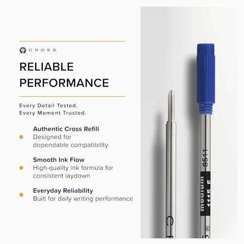 Cross Refill Blue Medium Point Pack of 2 | Quick-Dry, Consistent Ink for Everyday Writing thumbnail 4