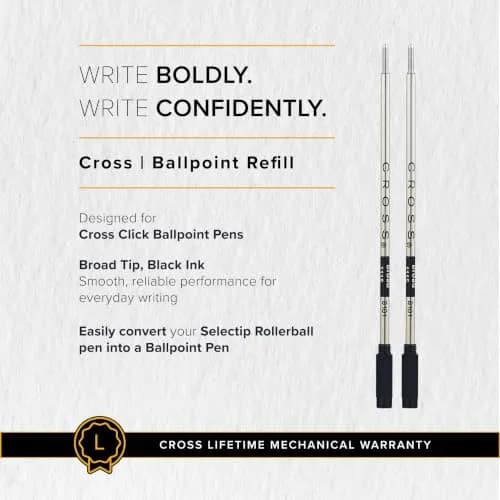 Cross Refill Broad Point Black | Reliable, Quick-Drying Ink for All Paper thumbnail 6