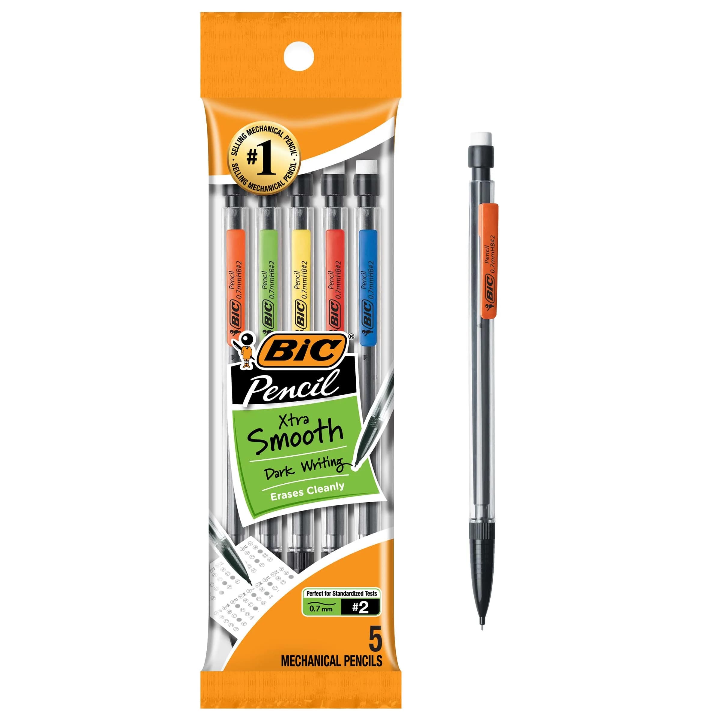 BIC Xtra-Precision Mechanical Pencil 0.5mm | Sharp, Smudge-Proof, Refillable for Precise Writing — Multicolor