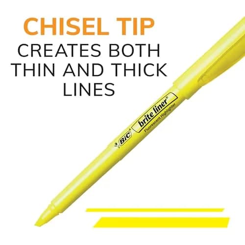 BIC Brite Liner Green Highlighters, Chisel Tip, 12-Count Pack | ACMI-Approved thumbnail 4