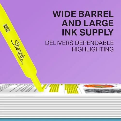 Sharpie Highlighters, Chisel Tip, Assorted Colors, 12 Count | Reliable Fluorescent Marking Supplies thumbnail 2