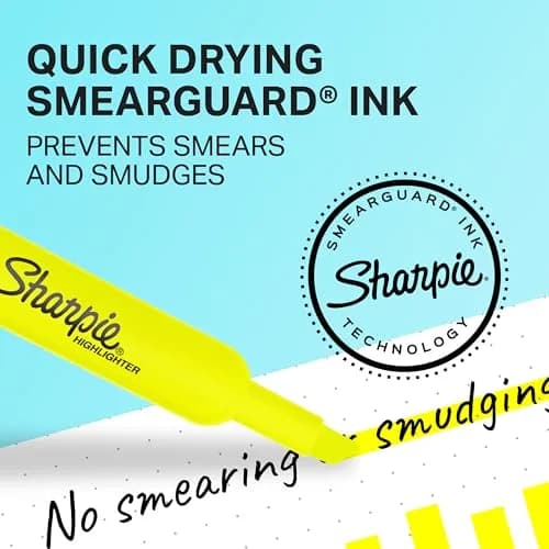 Sharpie Highlighters, Chisel Tip, Assorted Colors, 12 Count | Reliable Fluorescent Marking Supplies thumbnail 3