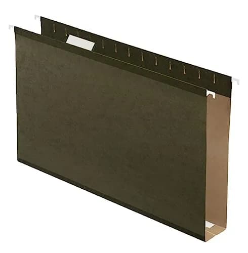 Pendaflex Extra Capacity Reinforced Hanging File Folders 2" Legal Size 400 Sheets | Holds Bulky Files Securely thumbnail 1
