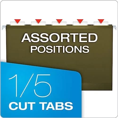 Pendaflex Extra Capacity Reinforced Hanging File Folders 2" Legal Size 400 Sheets | Holds Bulky Files Securely thumbnail 2