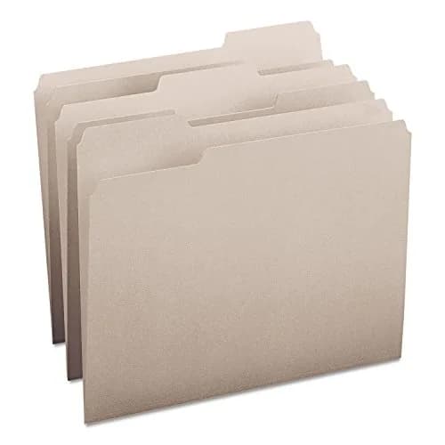 Smead Colored File Folders Gray 100 per Box (11.625 x 9.5 inches) | Organize Documents with 1/3-Cut Tabs thumbnail 1