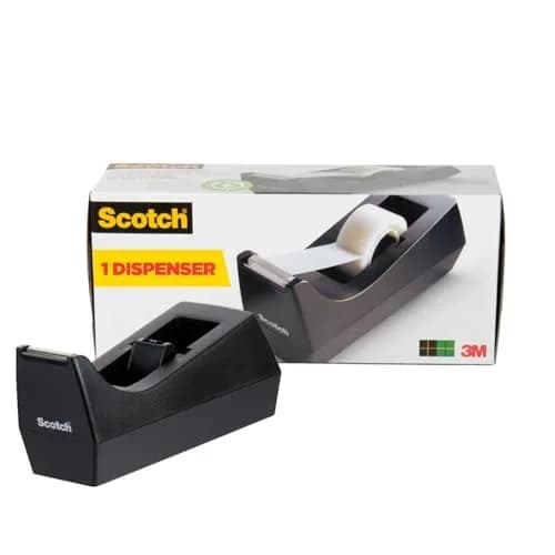 Scotch Classic Desktop Tape Dispenser Black 2.7 in. x 2.7 in. x 6.4 in. | Weighted Base for One-Handed Use thumbnail 1