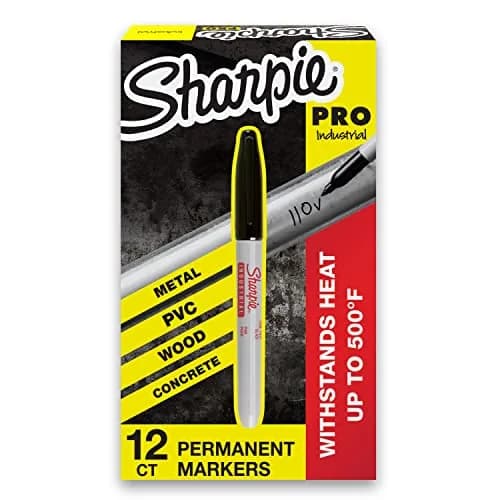 Sharpie Industrial Permanent Markers, Fine Point, Black, Box of 12 | Withstands 500F Heat thumbnail 1