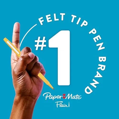 Paper Mate Flair Felt Tip Pens, Medium Point (0.7mm), Green Ink, 12 Count | Bright Colors for Writing & Journaling thumbnail 5