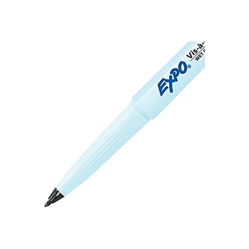 EXPO Wet Erase Markers, Black, Ultra Fine Tip, 12 Count | Water-Activated Erasing thumbnail 4