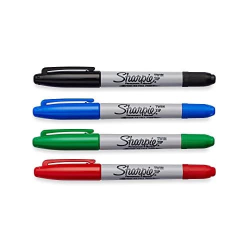 Sharpie Twin Tip Permanent Markers Fine and Ultra Fine Assorted Colors 4 Count | AP Certified Ink thumbnail 2