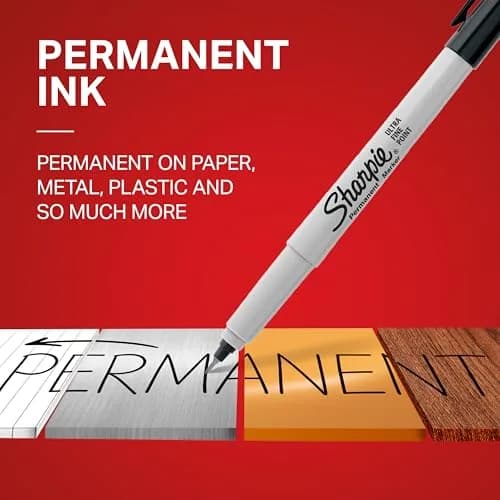 Sharpie Permanent Markers, Ultra Fine Point, Assorted Colors, 12 Count | Fade-Resistant Ink thumbnail 2