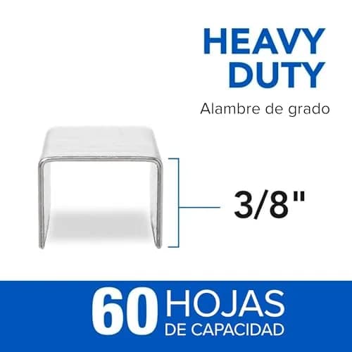 Rexel Heavy Duty Staples 3/8" Length | 60 Sheet Capacity, 100/Strip, 1000/Box thumbnail 2