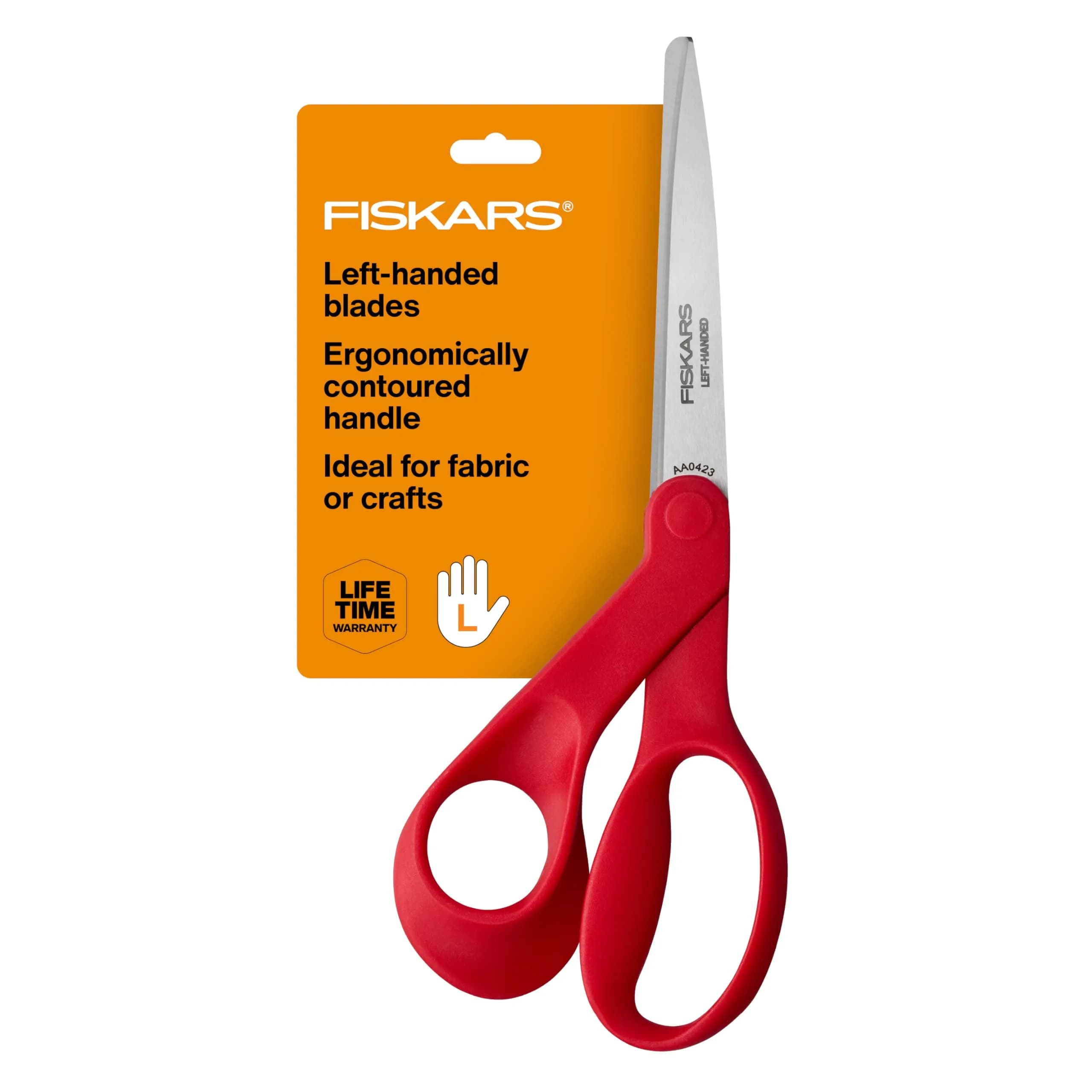 Fiskars Left-Handed Scissors, 20 cm (8") Precision Crafting Shears | Stainless Steel Blades for Fabric, Paper, and Crafts