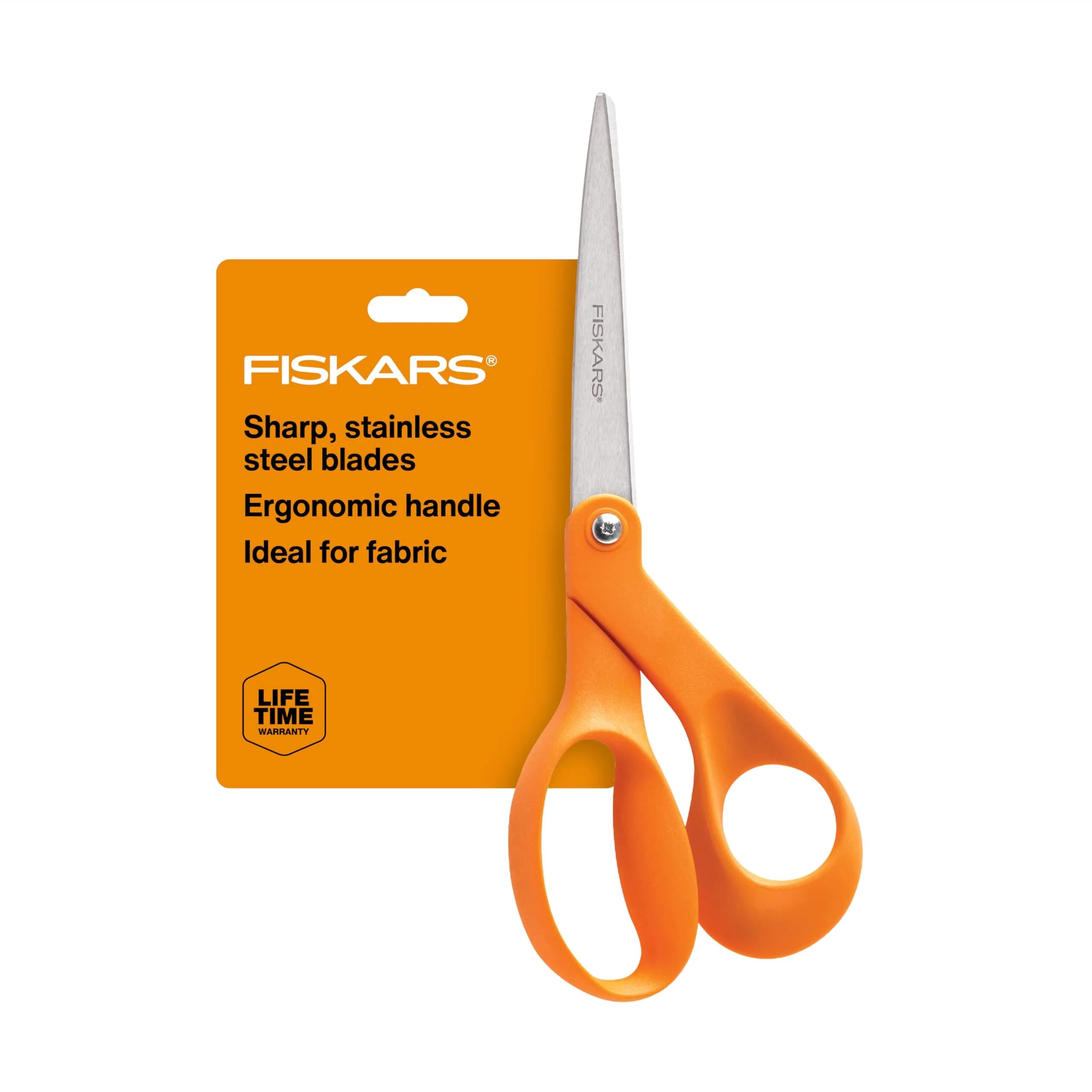 Fiskars 8" Original Orange-Handled Stainless Steel Scissors | 20.32 cm (8 Inch) All-Purpose Paper and Fabric Scissors