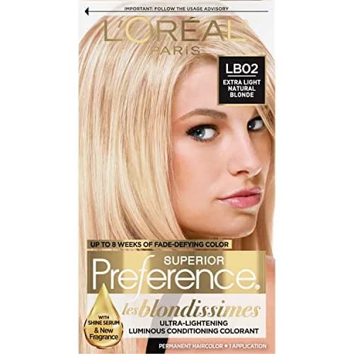 L'Oreal Paris Superior Preference LB02 Extra Light Natural Blonde Permanent Hair Color | Fade-Defying Shine System thumbnail 1