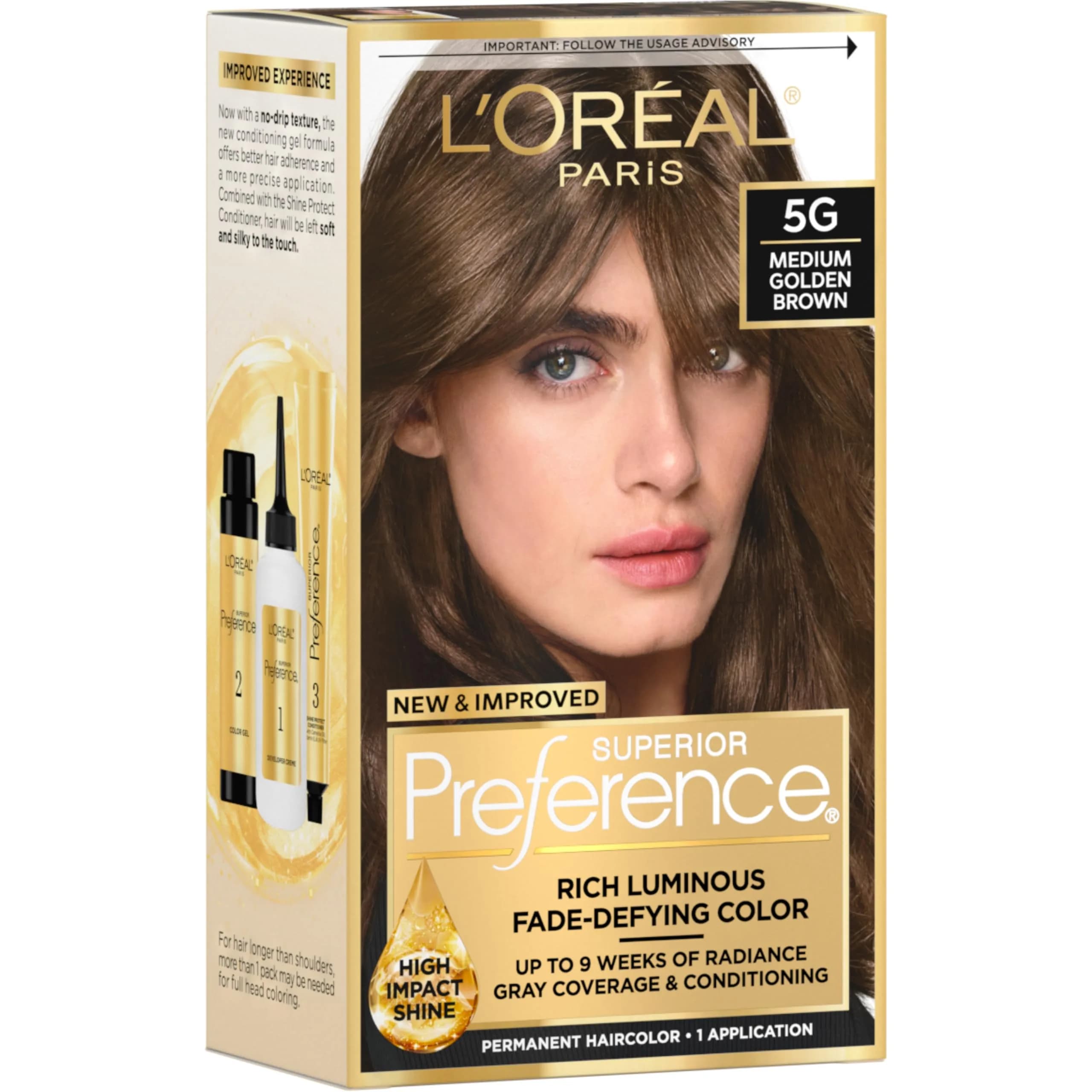 L'Oreal Paris Superior Preference 6 Light Brown Permanent Hair Color - Fade-Defying Shine System, 1 Count — Blacks & Browns