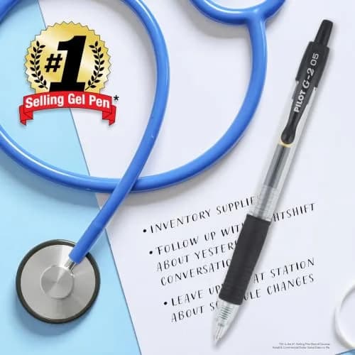 PILOT G2 Premium Gel Roller Pens, Extra Fine Point 0.5 mm, Black Ink, Pack of 12 | Smooth Writing for Students & Office thumbnail 8