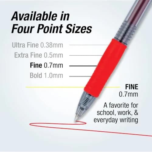 Pilot G2 Premium Gel Roller Pens Fine Point 0.7 mm Red Pack of 12 | Smooth Ink Flow Writing Instrument thumbnail 6