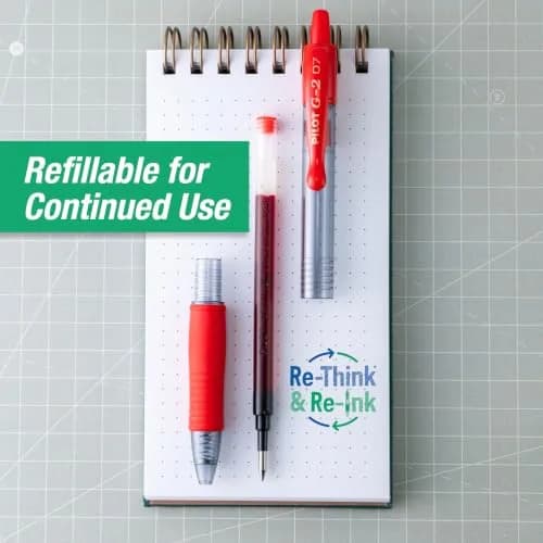 Pilot G2 Premium Gel Roller Pens Fine Point 0.7 mm Red Pack of 12 | Smooth Ink Flow Writing Instrument thumbnail 7