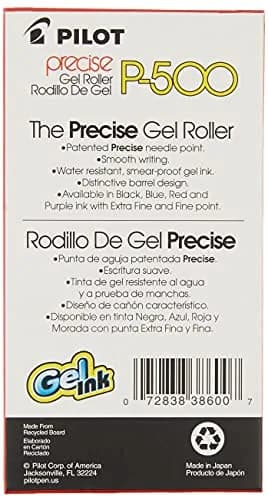 PILOT Precise P-700 Gel Ink Rolling Ball Pens, Extra Fine 0.5mm Black Ink, 12 Count | Smooth Writing & Smudge-Proof thumbnail 6