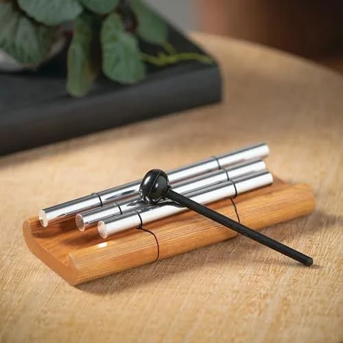 Woodstock Wind Chimes Zenergy Trio Hand Chime, Silver (7.7") Musically Tuned for Meditation, Yoga & Mindfulness thumbnail 5