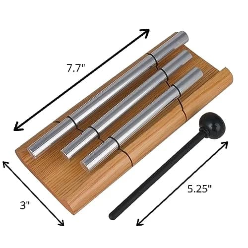 Woodstock Wind Chimes Zenergy Trio Hand Chime, Silver (7.7") Musically Tuned for Meditation, Yoga & Mindfulness thumbnail 3