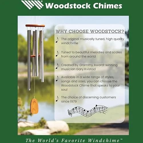 Woodstock Chimes Zenergy Solo Hand Chime, Silver 18 cm (7") | Tuned for Meditation, Yoga, and Mindfulness thumbnail 6