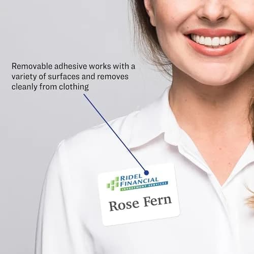 Avery Flexible Printable Name Tags, Matte White, 160 Removable Name Badges | 2-1/3" x 3-3/8" Labels thumbnail 2