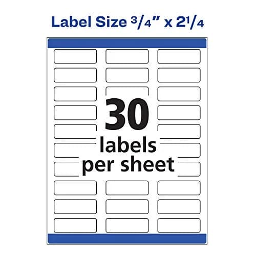 Avery Printable Address Labels 0.75" x 2.25" Matte White 750 Labels | Sure Feed Technology for Laser & Inkjet Printers thumbnail 5