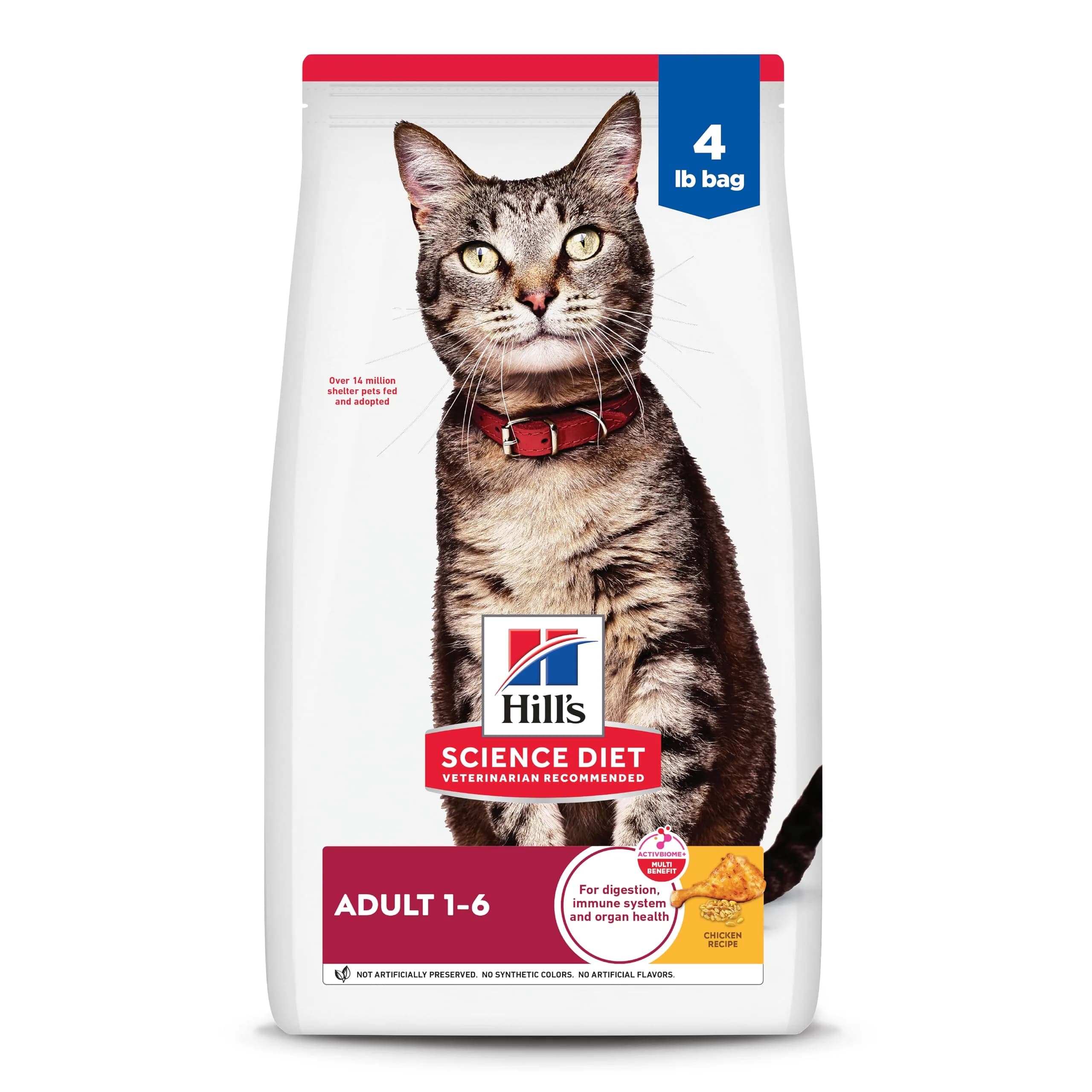 Hill's Science Diet Adult 1-6 Dry Cat Food Chicken Recipe 1.81 kg (4 lb) | Veterinarian Recommended - main product image