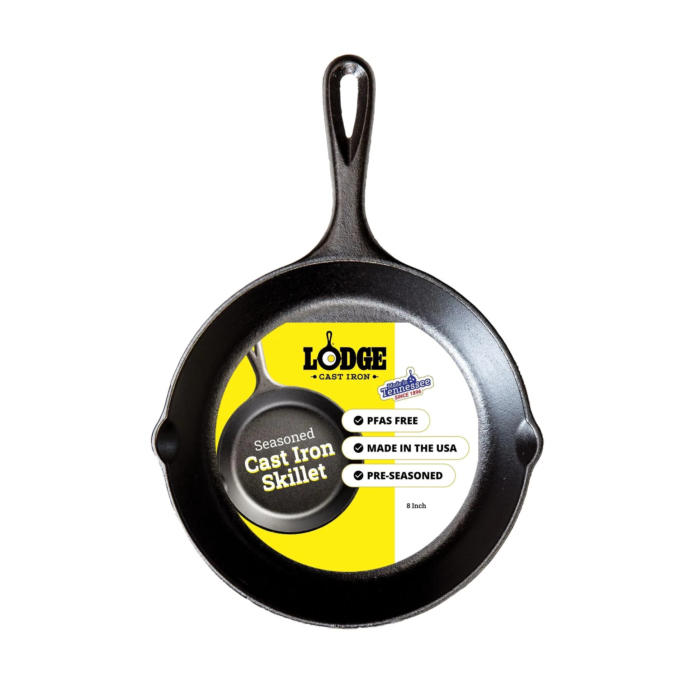 Lodge 8-Inch Cast Iron Skillet | Heavy-Duty, Pre-Seasoned for All Stovetops & Ovens