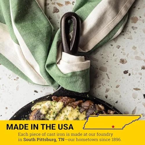 Lodge Round Seasoned Cast Iron Griddle 10.5 Inch (26.7 cm) | PFAS-Free, Even Heat Distribution thumbnail 8