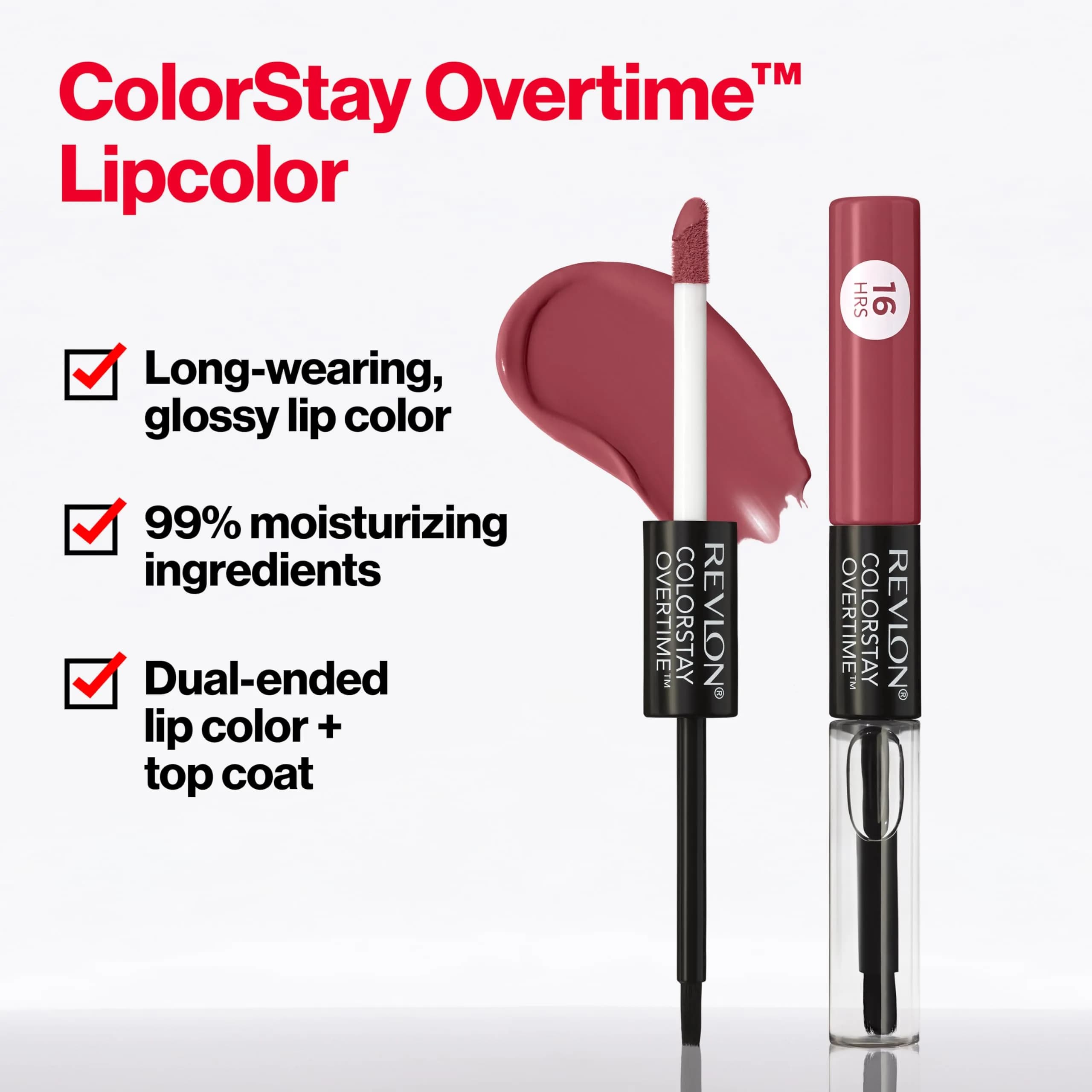 Revlon ColorStay Overtime Lipcolor, 140 Ultimate Wine, 0.07 fl oz thumbnail 3