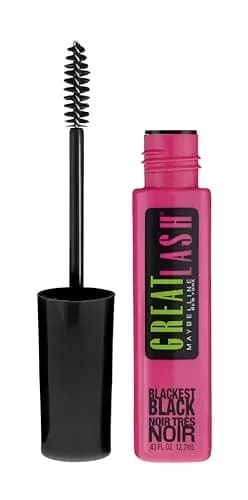 Maybelline Great Lash Washable Mascara Makeup, Volumizing Lash-Doubling Formula, Blackest Black, 12.7ml (0.43 Fl Oz) | Ophthalmologist Tested thumbnail 1