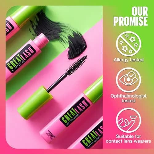 Maybelline Great Lash Washable Mascara Makeup, Volumizing Lash-Doubling Formula, Blackest Black, 12.7ml (0.43 Fl Oz) | Ophthalmologist Tested thumbnail 7