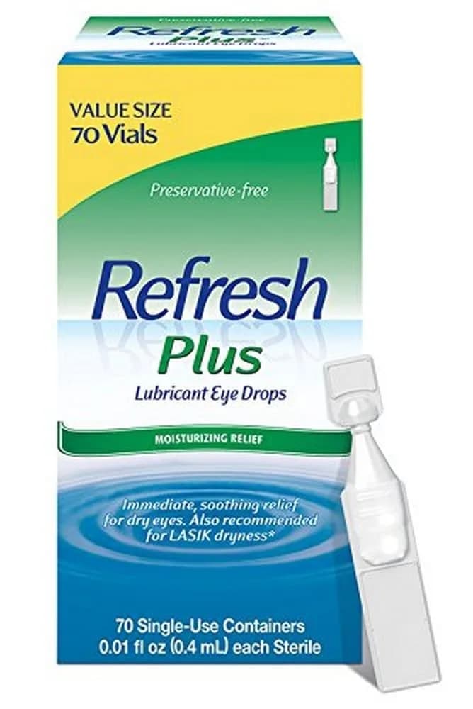 Refresh Plus Lubricant Eye Drops Preservative-Free Artificial Tears 0.4 mL (0.01 Fl Oz) | Medication