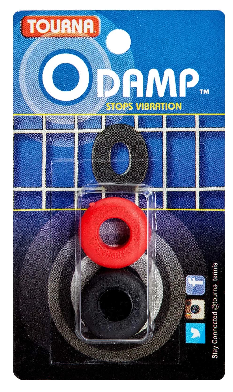 Tourna Unique Sampras Dampener (Black/Red) | Vibration Dampening for Tennis Racquets