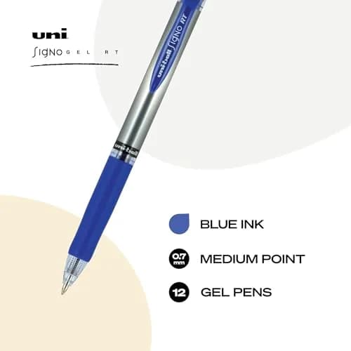 Uni-Ball Signo RT Gel Pens 12 Pack | Medium 0.7mm, Blue, Smooth Ink thumbnail 3