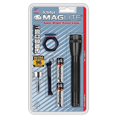 MagLite Mini Incandescent 2-Cell AA Flashlight Combo, Black | 14 Lumens, 6-Hour Runtime thumbnail 1