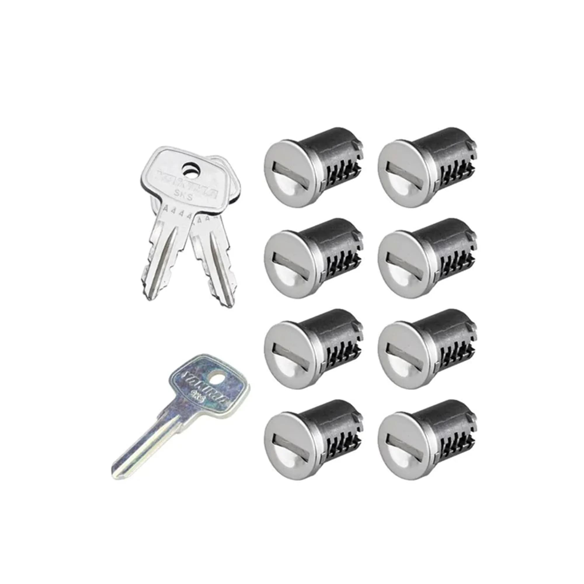 Yakima Pack of 8 Steel SKS Lock Cores with Keys | Secure Your Gear on Indian Roads