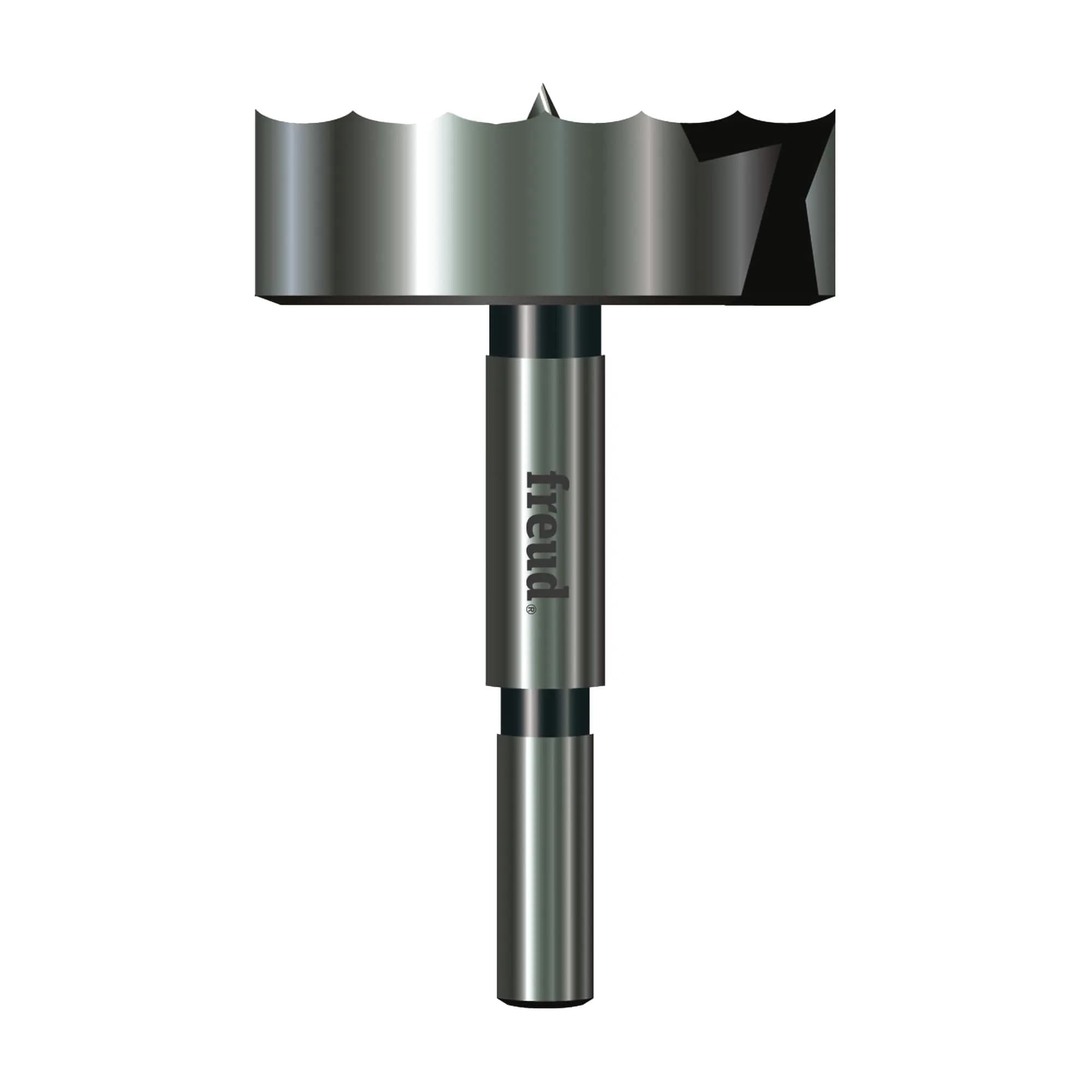 Freud PB-016 Precision Shear Serrated Edge Forstner Drill Bit 5.4cm (2-1/8 inch) | Flawless Flat-Bottom Holes