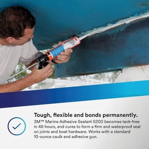 3M Marine Adhesive Sealant 5200 White 3 oz Tube | Waterproof, Flexible Bonding for Watercraft thumbnail 4