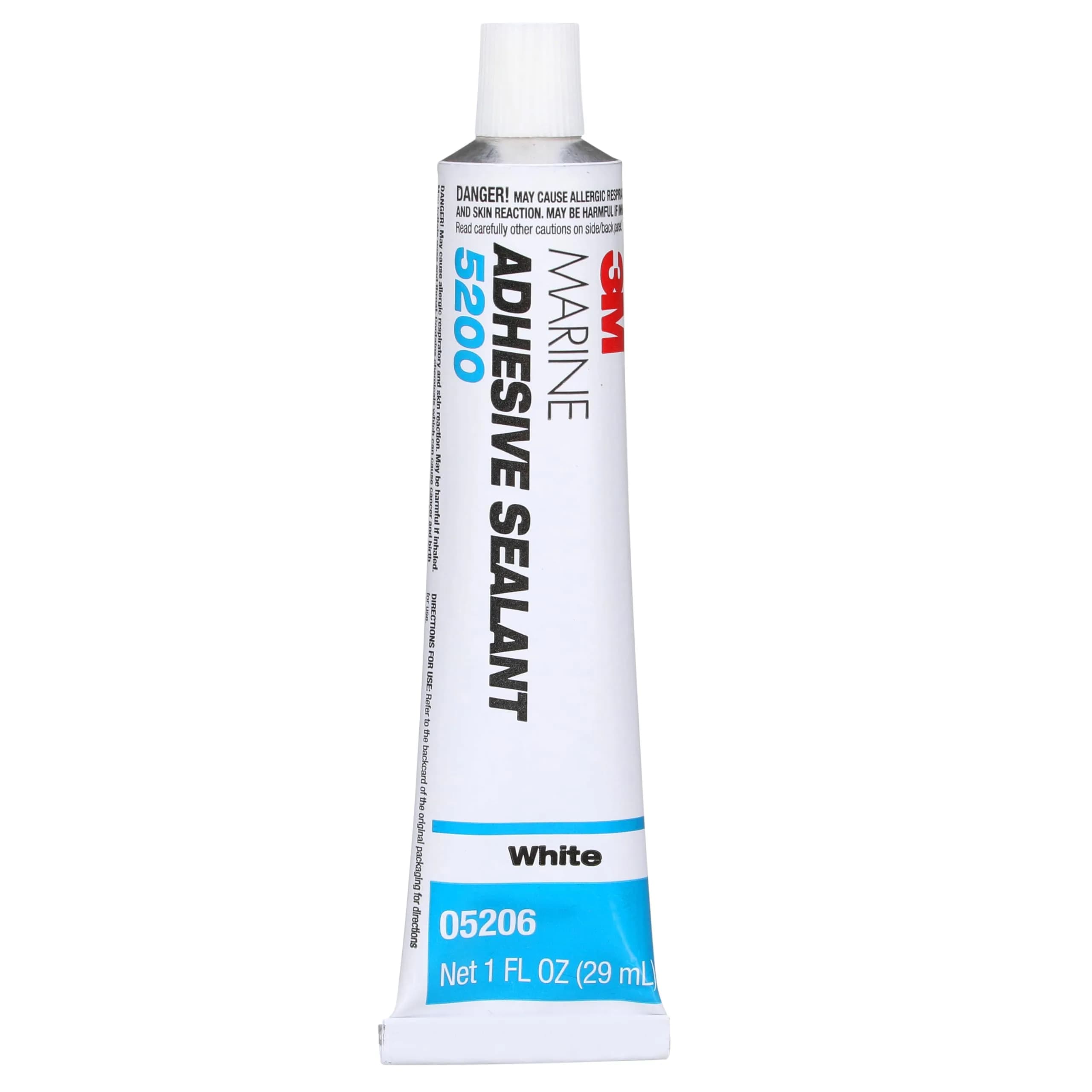 3M Marine Adhesive Sealant 5200 White 1 oz (29.57 ml) Tube | Permanent Bonding & Sealing for Boats and RVs — 1 fl oz