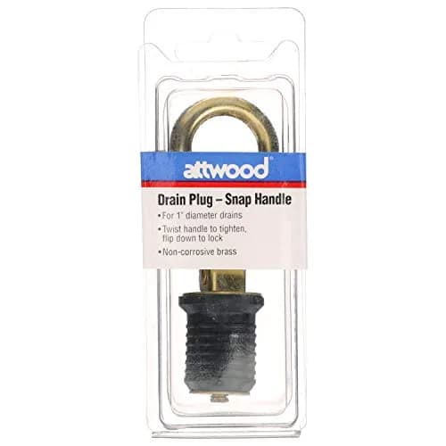 attwood Snap-Handle Drain Plug 1 Inch | Brass Locking Seal for Boating thumbnail 7