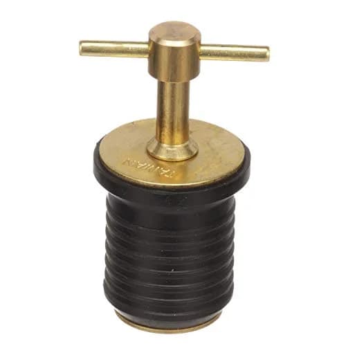 attwood T-Handle Drain Plug for 1-Inch Drains | Brass Locking Handle, Rubber Seal thumbnail 3